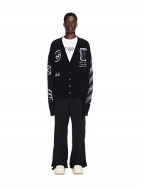 Off-White Varsity Knit Cardigan - Black