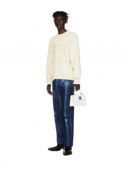 Off-White Body Scan Knit Crewneck on Sale - White - Click Image to Close