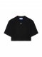 Off-White Off Stamp Rib Cropped Tee - Black