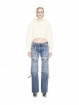 Off-White SMALL ARROW PEARL CROP HOODIE BEIGE BLA on Sale - White