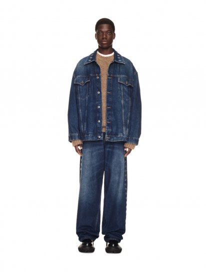 Off-White EYELET DENIM JACKET - Blue - Click Image to Close