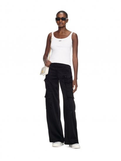 Off-White Satin Toybox Cargo Pants - Black - Click Image to Close