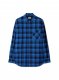 Off-White CHECK FLANN PADDED OVERSHIRT DARK BLUE B - Blue