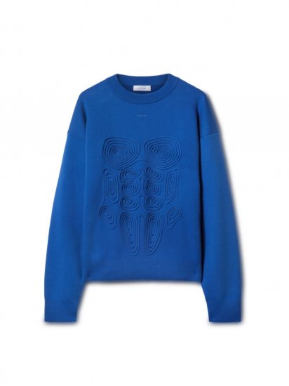 Off-White Body Scan Knit Crewneck on Sale - Blue - Click Image to Close