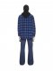 Off-White CHECK FLANN PADDED OVERSHIRT DARK BLUE B - Blue