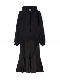 Off-White SATIN JER CYCL HOODIE DRESS - Black