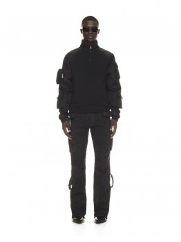 Off-White PATCH ARR HALFZIP TECH CREWN BLACK NO CO on Sale - Black