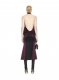 Off-White SATIN OPEN BACK BELT TOP BURGUNDY NO CO on Sale - Purple