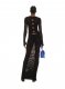 Off-White Center Hole Net Long Dress Black Light on Sale - Black