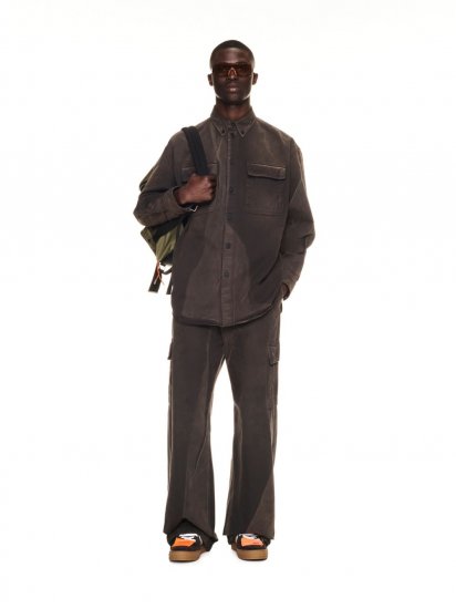Off-White OW EMB GARMDYED CARGO PANT ANTHRACITE AN - Brown - Click Image to Close