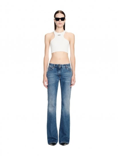 Off-White Off Stamp Rib Rowing Top - White - Click Image to Close