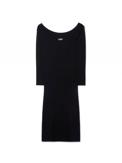 Off-White Off Stamp Slick Scoop Dress - Black - Click Image to Close