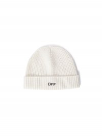 Off-White WO OFF STAMP CLASSIC BEANIE WHITE A BLAC on Sale - White