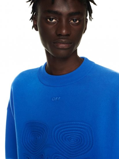 Off-White Body Scan Knit Crewneck on Sale - Blue - Click Image to Close