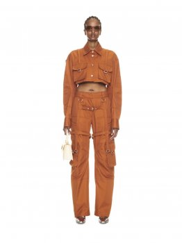 Off-White CO CARGO PKT OVER PANT BRICK RED NO COLO on Sale - Orange