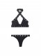 Off-White Eyelet Cross Bikini - Black