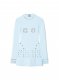 Off-White Eyelets Pleated Mini Dress - Blue