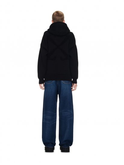 Off-White Straps Arrow Knit Hoodie - Black - Click Image to Close
