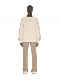 Off-White STITCH ARR DIAGS KNIT CREWNE BEIGE BLAC - Neutrals