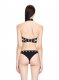 Off-White Eyelet Cross Bikini - Black