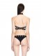 Off-White Eyelet Cross Bikini - Black