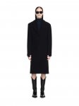 Off-White Brushed Wo Round Coat on Sale - Black