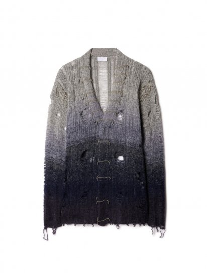 Off-White Punk Degrad?? Knit Cardigan - Grey - Click Image to Close