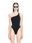 Off-White Off Stamp One-Shoulder Swimsuit - Black