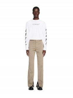 Off-White Ow Emb Wo Slim Zip Det Pant on Sale - Neutrals