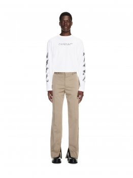 Off-White Ow Emb Wo Slim Zip Det Pant on Sale - Neutrals