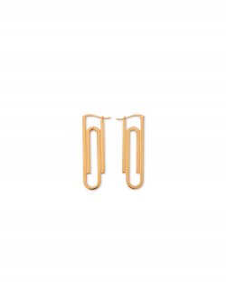Off-White Paperclip Earrings - Gold