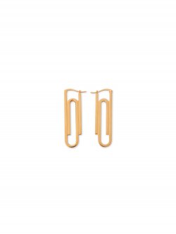 Off-White Paperclip Earrings - Gold