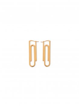 Off-White Paperclip Earrings - Gold