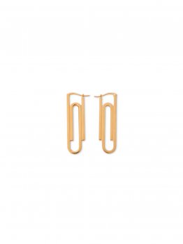 Off-White Paperclip Earrings - Gold