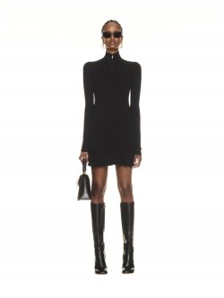 Off-White LOGO BAND PLEATED MINI DRESS on Sale - Black