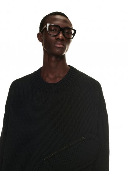 Off-White Multipockets Knit Crewneck on Sale - Black - Click Image to Close