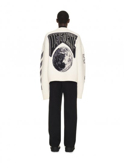 Off-White MOON VARS KNIT CARDIGAN on Sale - White - Click Image to Close