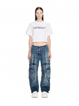 Off-White Big Logo Bookish Crop Tee - White