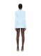 Off-White Eyelets Pleated Mini Dress - Blue