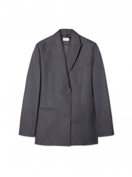 Off-White Pinstripe Tomboy Jacket - Grey