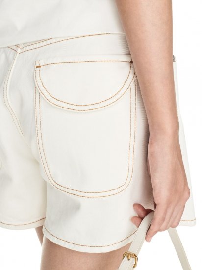 Off-White Denim Shorts - White - Click Image to Close