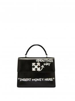 Off-White Jitney 1.4 Top Handle Quote - Black