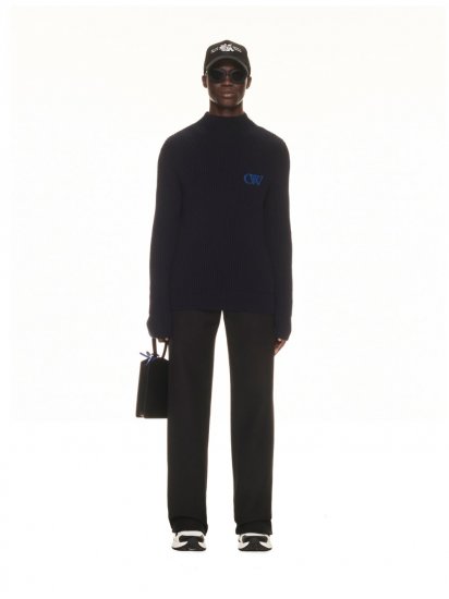 Off-White OW RIB KNIT TURTLENECK SIERRA LEONE SIER - Blue - Click Image to Close