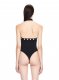 Off-White Eyelet Cross Swimsuit - Black