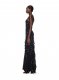 Off-White Moon Geo Str Ruffle Slip Dress - Black