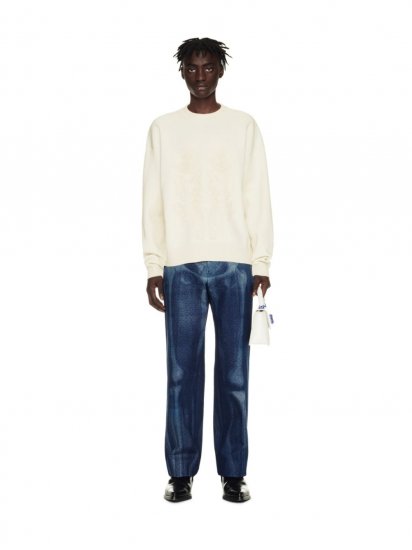 Off-White Body Scan Knit Crewneck on Sale - White - Click Image to Close