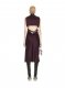 Off-White SATIN BUCKLE LONG DRESS BURGUNDY NO COL on Sale - Red