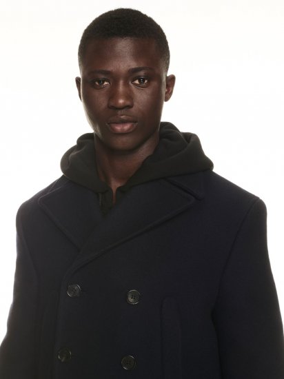 Off-White ARR EMB DOUBLE WOOL PEACOAT SIERRA LEONE - Black - Click Image to Close