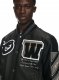 Off-White Full Leather Varsity Jacket - Black