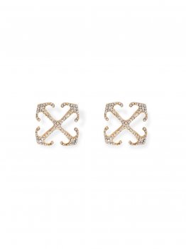 Off-White Mini Arrow Strass Earrings - Gold